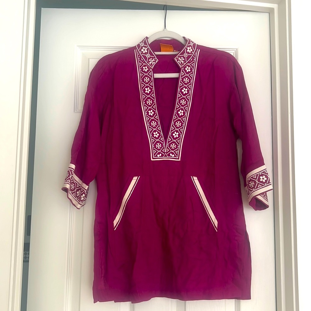 Tory Burch linen tunic coverup